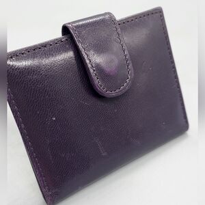 Leather Loft Purple Vintage Snap Card Case
